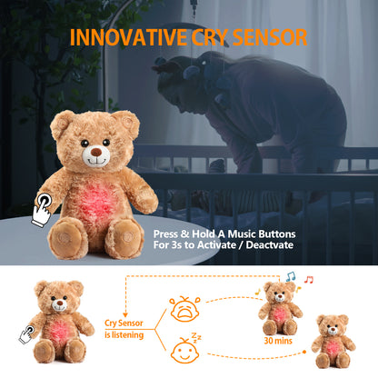 Gemma Joy Bedtime Bear Baby Sleep Soother with Cry Activated Sensor