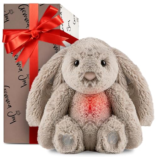 Gemma Joy Baby Sleep Soother Bundle – Cry Activated Heartbeat Bunny and Bear, 2-Pack Plush Stuffed Animals with White Noise, Lullabies and Night Light, Non-Rechargeable