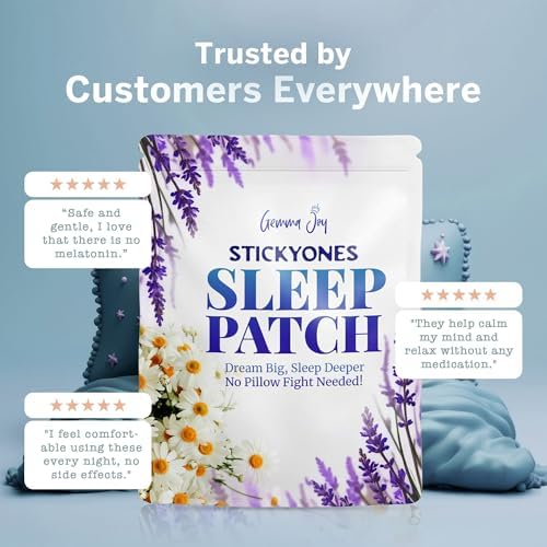 Gemma Joy Sleep Bundle – StickyOnes Melatonin-Free Adult Sleep Patches 30 Count and Cry Activated Heartbeat Bunny Soother with White Noise, Lullabies and Night Light