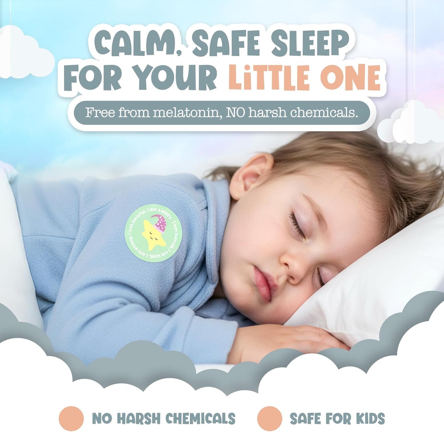 Gemma Joy StickyOnes Sleep Patches for Kids – Melatonin-Free Toddler Sleep Stickers with Lavender, Chamomile and Sandalwood, Peel and Place on Pajamas or Bedding – 30 Pack