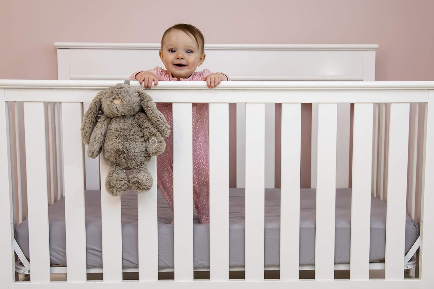 Gemma Joy Bedtime Bunny and Dream Cloud Lounger Bundle – Cry Activated Heartbeat Plush Soother with White Noise and Night Light, Plus XL Organic Tencel Baby Lounger for Crib and Bassinet