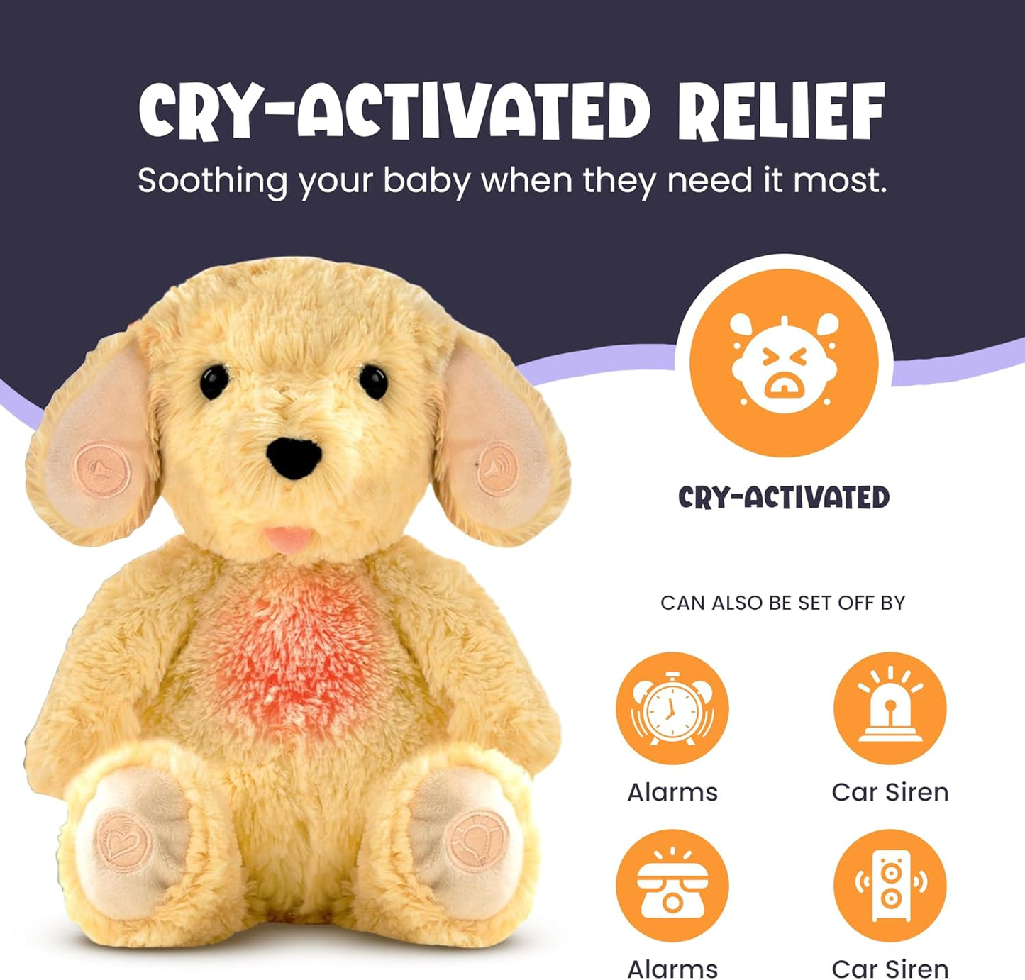 Gemma Joy Sleep Bundle – Cry Activated Heartbeat Puppy Soother and StickyOnes Kids Sleep Patches 30 Count, Melatonin-Free Aromatherapy Stickers – Newborn Baby Gift Set