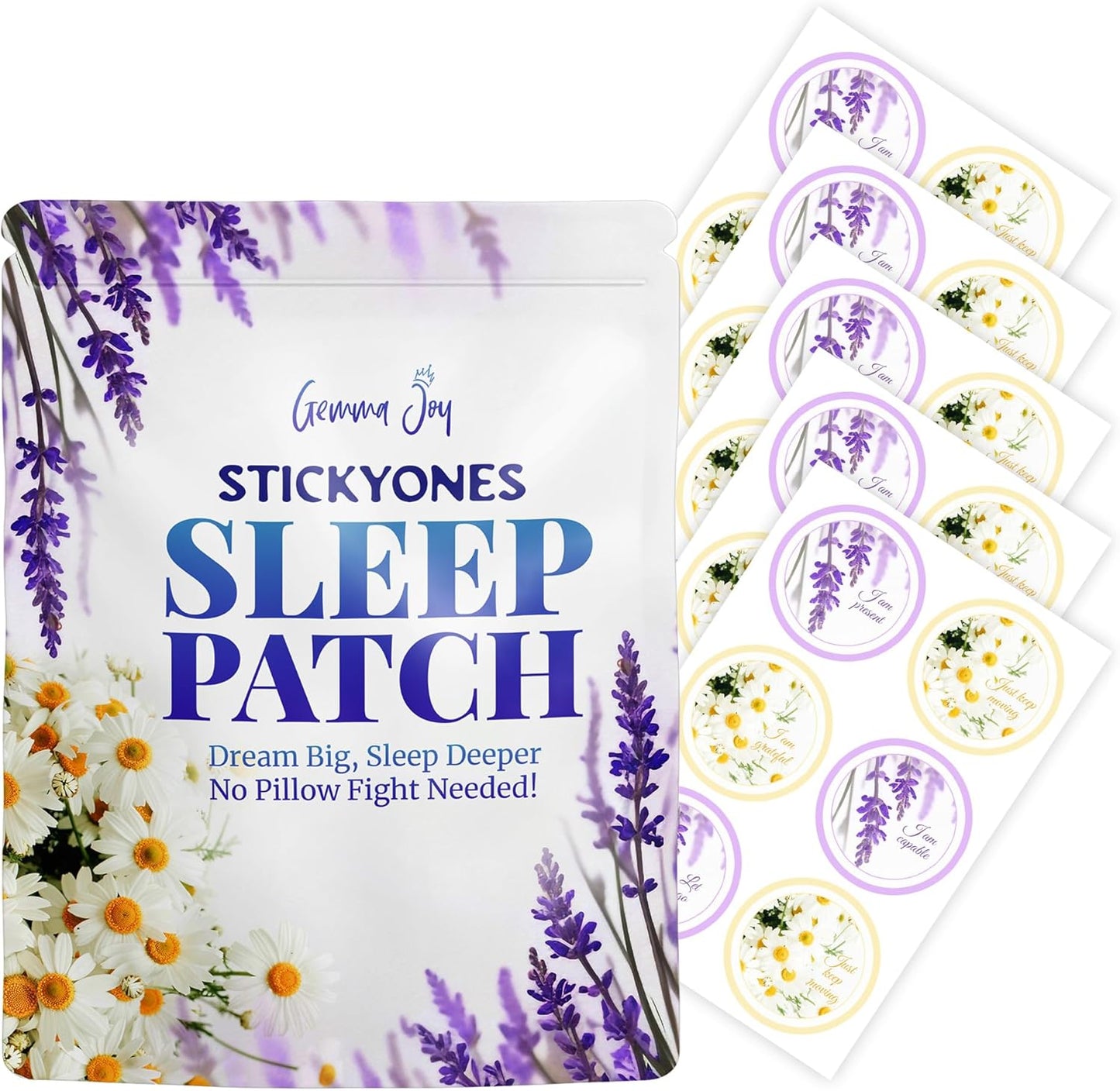 Gemma Joy StickyOnes Sleep Patches for Adults – Extra Strength Melatonin-Free Sleeping Patches, Non-Invasive Aromatherapy Sleep Aid with Essential Oils for Men and Women – 30 Count